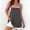 Dark Gray, variant on Womens Workout Tank Tops Racerback Square Neck Tunics Loose Sleeveless Spaghetti Strap Athletic Shirts Beige L(L)