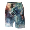 thumbnail image 2 of Yiaed Ink Style Wave Dragon Print Men's Swim Trunks with Lining Quick Dry Sports Shorts Beach Shorts Boardshorts-Small, 2 of 5