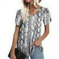 thumbnail image 1 of Femmes Tops Femmes Été Tops 2023 Femmes à Manches Courtes Imprimé V-Cou T-Shirt Décontracté Été T-Shirts Blancs M, 1 of 7