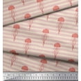 thumbnail image 2 of Soimoi White Poly Georgette Fabric Stripe & Jellyfish Ocean Printed Craft Fabric by the Yard 42 Inch Wide, 2 of 3