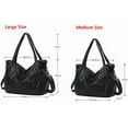 thumbnail image 3 of Black Soft Leather Shoulder Purses for Women Large Size Tote Handbags Slouchy Hobo Bags Big Capacity Trendy Shoulder Purse, 3 of 6