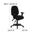 thumbnail image 6 of BizChair Mid-Back Black Fabric Multifunction Executive Swivel Ergonomic Office Chair with Adjustable Arms, 6 of 11