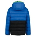 thumbnail image 2 of Boys 4-7 Under Armour Hooded Colorblock Puffer Jacket Color: Blue Atlantis Size: 7, 2 of 4