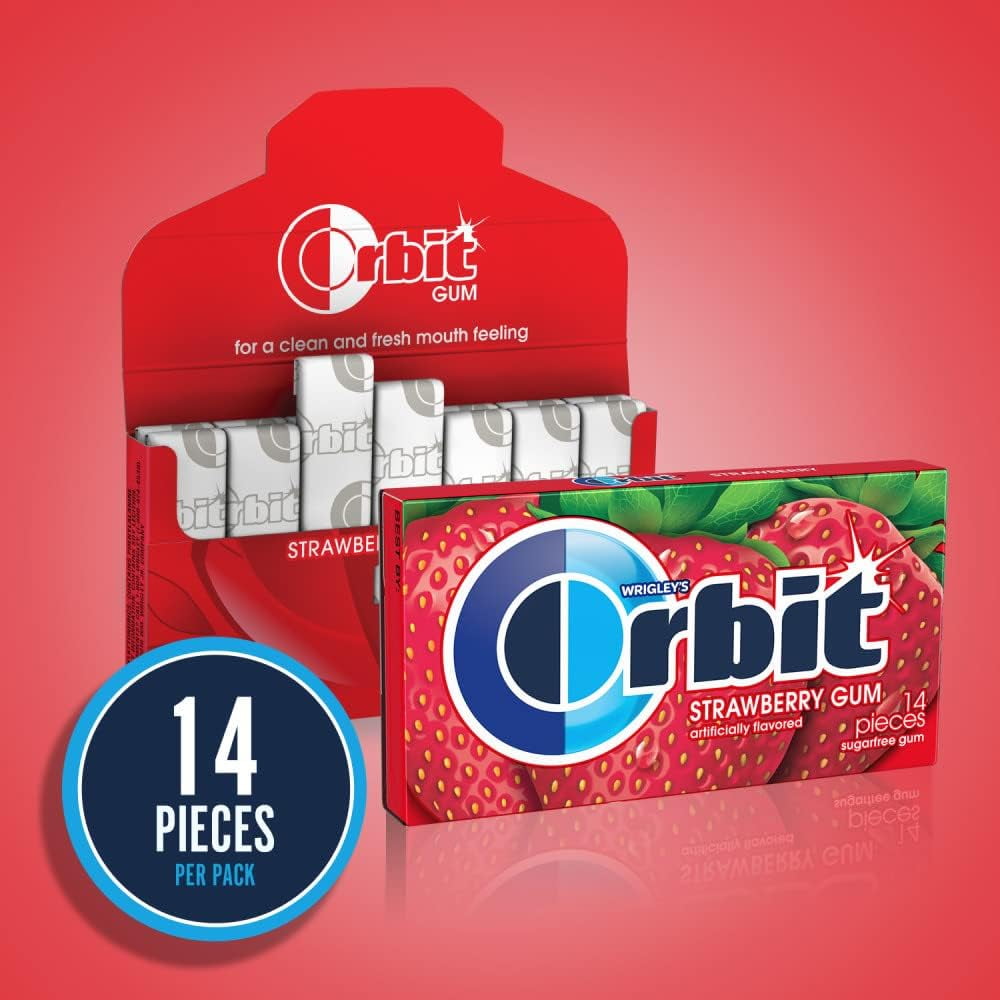 Orbit, Strawberry Remix, Count 12 (14S) - Gum / Grab Varieties & Flavors