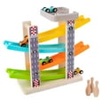 thumbnail image 1 of Juguetes para coches deslizantes,Juguete deslizante de coche de pista de carreras con rampa de madera de 4 capas,Juguetes de madera Coches deslizantes Juegos de carreras en pista,Pista de, 1 of 9