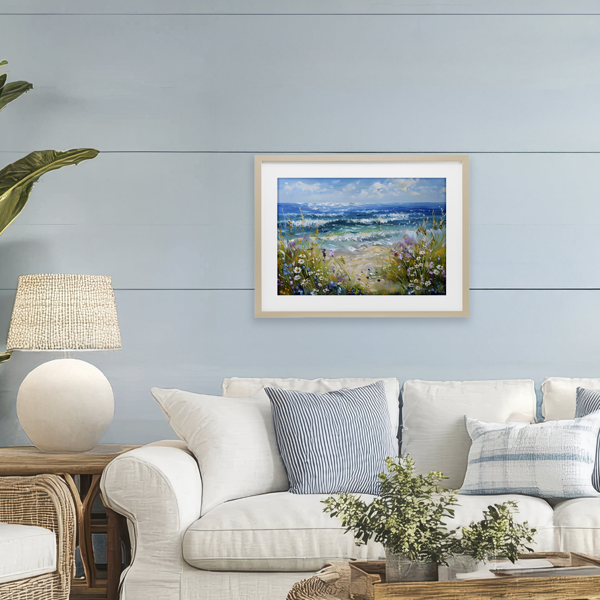 Stupell Industries Floral Beach Meadow by Ocean Birch Framed Print Under Glass, design by Creative Studio
