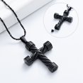 thumbnail image 3 of Rope Winding Cross Cremation Ashes Urn Pendant Necklace Memorial Keepsake Jewelry Lord’s Prayer Cross Ashes Necklaces, 3 of 6