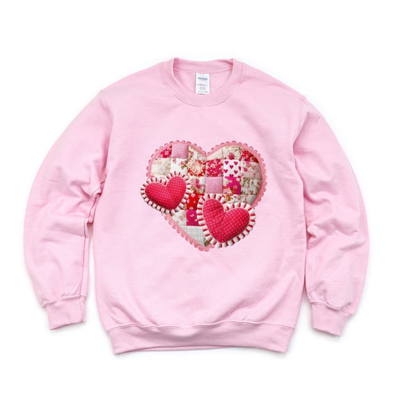 Hearts Patchwork Print - Women's Graphic Sweatshirt