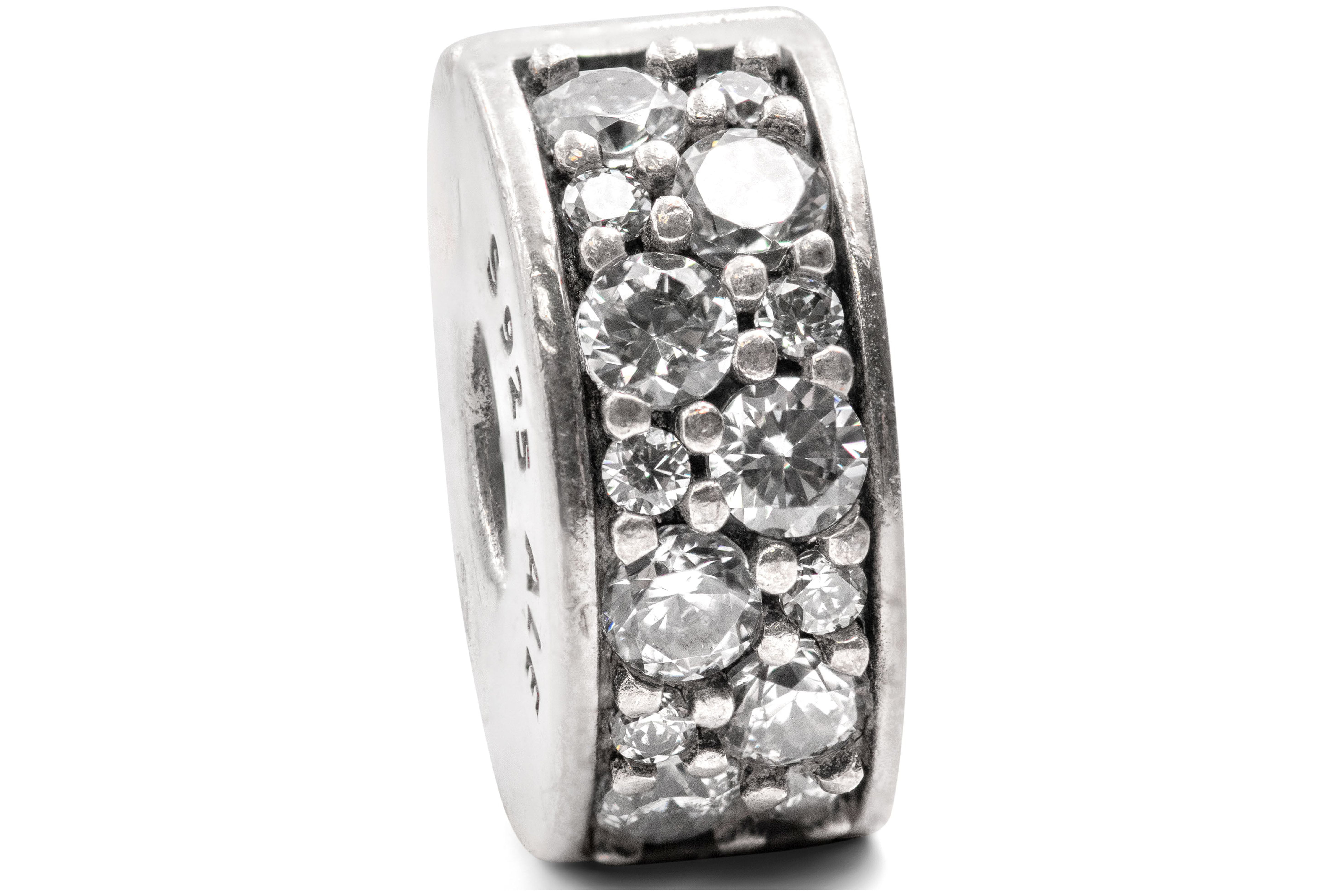 Pandora Jewelry Clear Pave Clip Cubic Zirconia Charm in Sterling Silver
