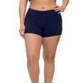 thumbnail image 1 of Womens Plus Size Board Shorts Solid High Waisted Boyleg Swim Shorts, 1 of 7