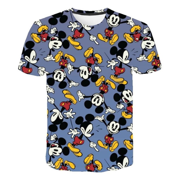 1-14 años dibujos animados Mickey estampado niños niñas camiseta verano niños Mickey Mouse ropa pantalones cortos manga cuello redondo Mickey Tops Tee8T Gao Jinjia LED