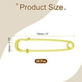 thumbnail image 2 of Uxcell 20pcs Safety Pins 3 Inch (75mm) Baked Paint Steel Large Safety Pin Heavy Duty Sewing Safety Pins Bulk for Clothes Sewing Arts DIY Crafts, Yellow, 2 of 6