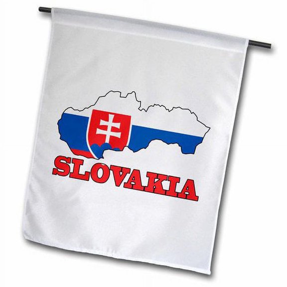 3dRose, The flag of Slovakia in the outline map of the country and name, Slovakia, 18 x 27 inch Garden Flag