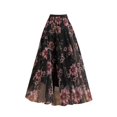 thumbnail image 1 of Aayomet Plus Size Skirts for Women Elastic High Waist Pattern Three Layer Mesh Large Swing Skirt (A, S), 1 of 4