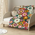 thumbnail image 2 of nygtbtfer Flower Fleece Blanket, Sherpa Blanket Throw Blanket Plush Bed Blanket for Kids Girls Teens Adult Women White, 2 of 6