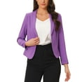 thumbnail image 1 of BLAZER CHIC para Mujeres, Abierto en Frontal, Ideal para el Trabajo, Chaqueta de Traje Corta de Verano, Color Lavanda, Talla L, 1 of 6