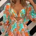 thumbnail image 2 of Conjunto de traje de baño de 3 piezas para mujer, sujetador con cuello Halter, bragas de Bikini, traje de baño con estampado hermoso con cubierta tipo 2 XL, 2 of 7