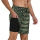 thumbnail image 2 of Balery Jungle Green Camo USA Flag Bañador para hombre, shorts de playa de secado rápido con entrepierna y forro de compresión-XX-Large, 2 of 6