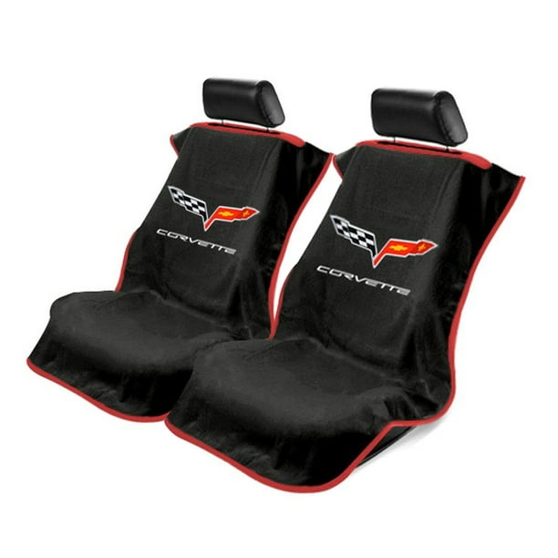 Seat Armour 2 Piece Front Car Covers For Corvette C6 Black Terry Cloth Com Car Seat Covers For Corvette C6, Car Seat In Corvette C6