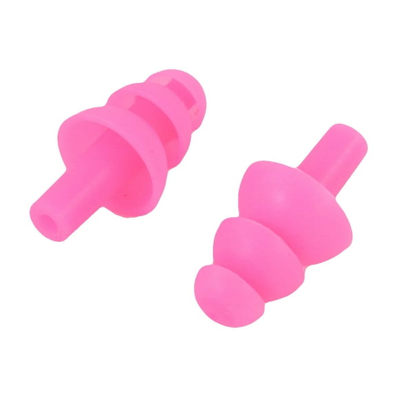 Pair Swimming Flexible Silicone Ear Earplugs Pink