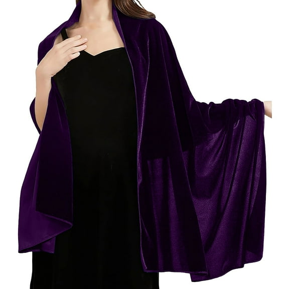 UJNDER Women's Velvet Shawl and Wrap for Evening Party Wedding Prom Dress Elegant Scarf for Bridesmaids Purple