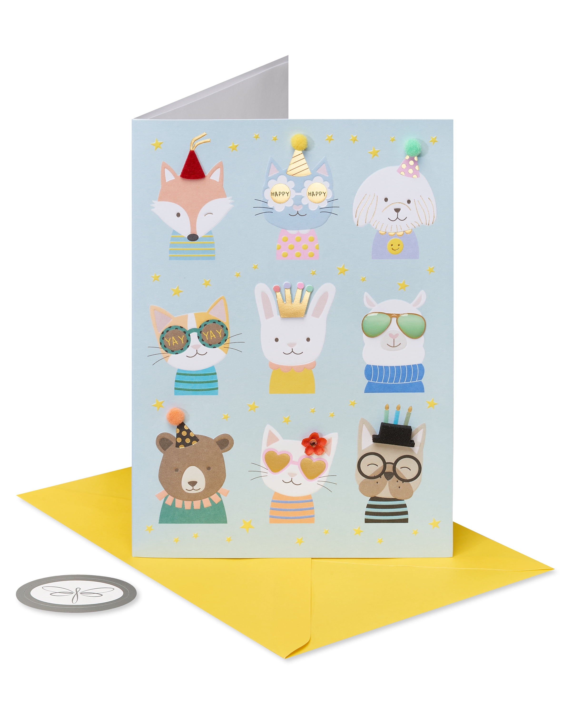 Papersong Premium Birthday Card (Animal Party)