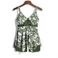thumbnail image 4 of YTCAMLO 2 Piece Tankini Swimsuits for Women Trendy Tropical Floral V Neck Tankini Top with Boyshorts Lightweight Quick Dry Bathing Suits, Green2 M, 4 of 6