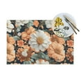 thumbnail image 4 of XMXT 6 Pcs Woven Placemats, Blooming Floral Decorative Print Stain Resistant Anti-Skid Placemat for Kitchen Table, 12 x 18 inches, 4 of 6