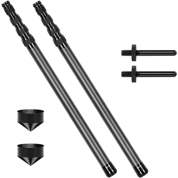 Telescopic Tarp Poles, Canopy Adjustable Carbon Fiber Poles Set of 2, Portable & Lightweight Tent Tarps for Awning, Camping, Hiking 67"