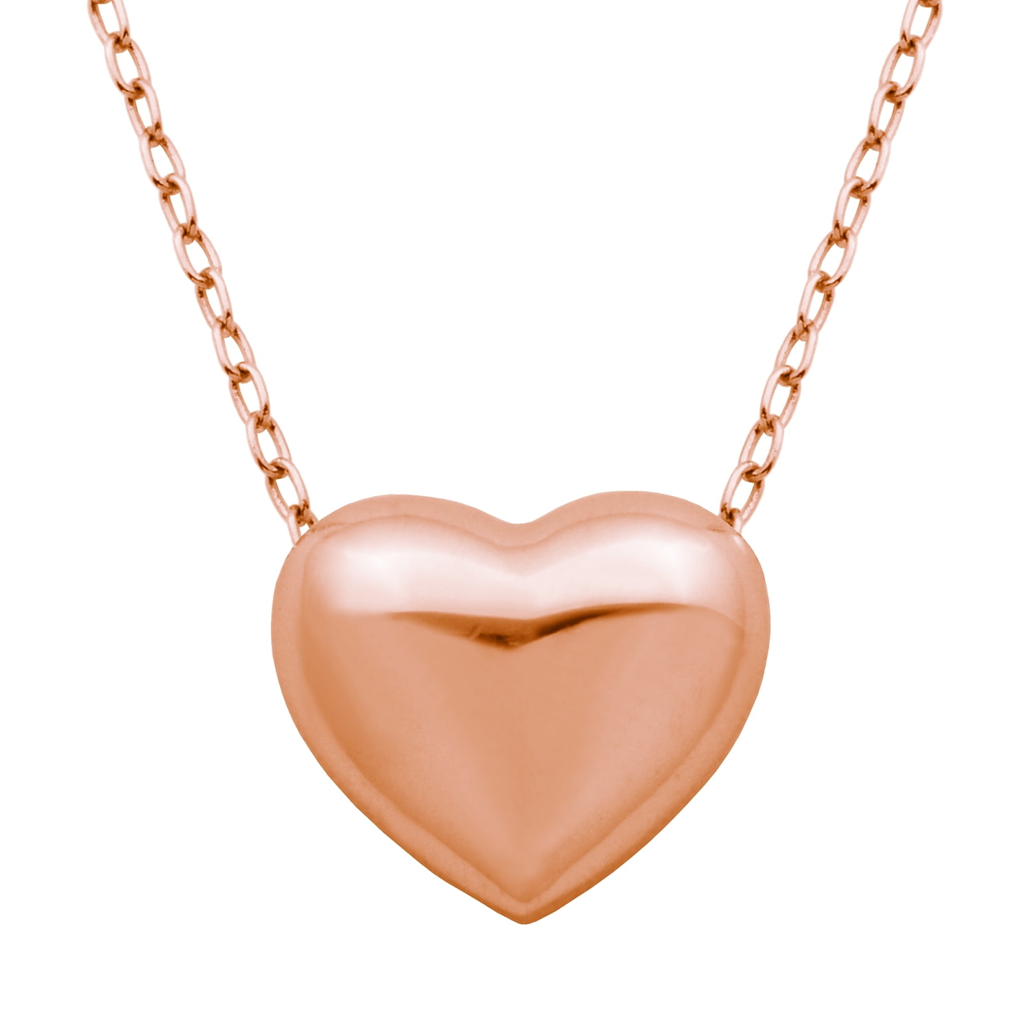 Charmsy Sterling Silver Jewelry Dainty Two-Tone Heart Pendant with Cable Chain for Teen Women 21 MM