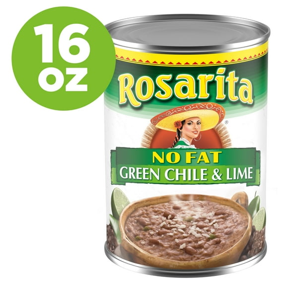 Rosarita No Fat Refried Beans with Green Chile and Lime, 16 oz.