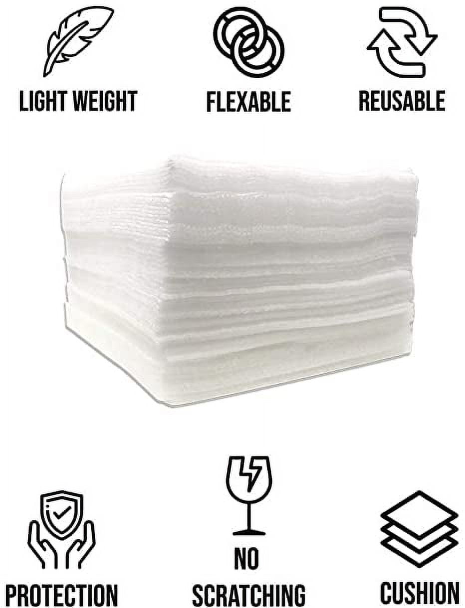 100 Pack Foam Sheet - 12 x 12 x 1/8 Foam Cushioning for Moving Shipping  Packaging Storage
