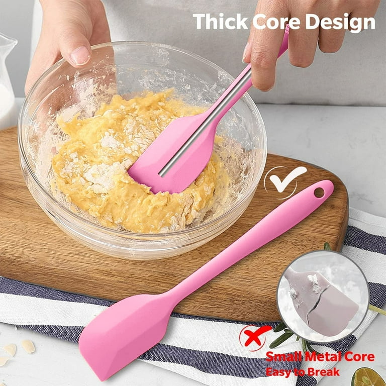 5 Pieces Silicone Spatula Heat Resistant Seamless Rubber Cake Mixing Scraper