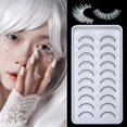 thumbnail image 1 of 10 pares de pestañas postizas blancas para cosplay herramientas de maquillaje de ojos, 1 of 3