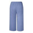 thumbnail image 5 of RUTAYY Women's Capri Pants Solid Color Straight Leg Casual High Waist Sports Loose Fit Daily Wear Trendy Vacation Trousers, 5 of 5