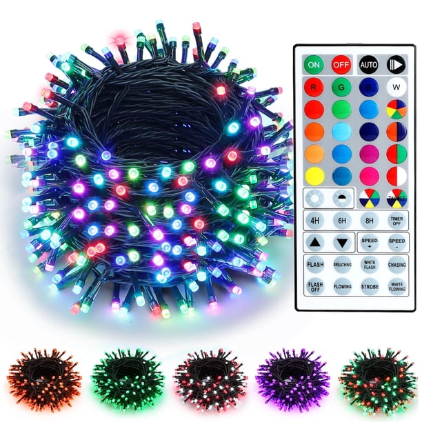 Cadena de luces brillantes que cambian de color, 30 m, 300 LED RGB con mando a distancia