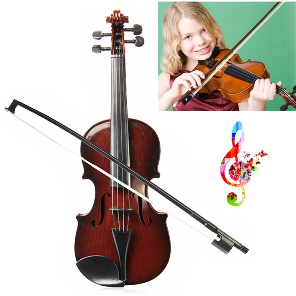 Kids Toy Violin with 4 Adjustable Strings & Bow Instrument Simulation