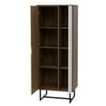thumbnail image 2 of Jan 67 Inch Modern Storage Cabinet, Steel Legs, Wood Grains, Walnut Brown, 2 of 5
