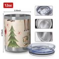thumbnail image 3 of 12oz Tumblers Beige Christmas Santa and Animal Pattern Vacuum Insulated Stainless Steel Travel Tumbler Cups Mug with Lid and Straw for Beer,Coffee,Beverages with Cleaning Brush for Cold & Hot Drinks, 3 of 5
