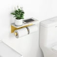 thumbnail image 2 of Marble Toilet Paper Holder with Shelf, 304 Stainless Steel Wall Mounted, Bathroom Toilet Paper Towel Roll Holder, 2 of 7