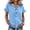 Light Blue, variant on Ruffle Blouses for Women V Neck Cotton Linen Shirts Short Sleeves Solid Color Spring Summer Top Olive Green M