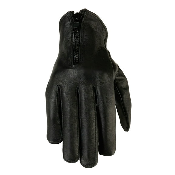 Z1R 7MM Womens Leather Motorcycle Gloves Black LG