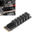 thumbnail image 2 of M.2 to SATA3.0 Adapter Card, PCB 6Gbps High Speed ASM1166 M.2 PCIE to SATA Expansion Card Support 6 SATA Devices, 2 of 7