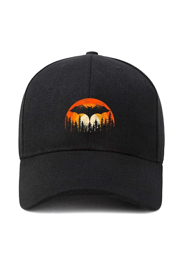 Unisex Baseball Cap Bat Print Soft Breathable Adjustable Curved Brim Halloween Dad Hat Holiday Party Casual Sun Hat