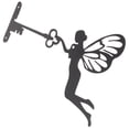 thumbnail image 1 of Escultura decorativa de jardín, adorno de metal, hada con llave, emblema decorativo, arte de jardín con gancho, 1 of 6