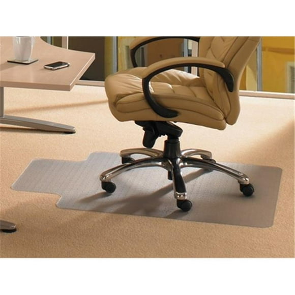 Cleartex Advantagemat Pvc Rectangular Lipped Chair Mat For Standard Pile Carpets 0.38 In., Clear 45 X 53 In.