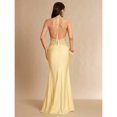 thumbnail image 3 of Yellow V-Neck Lace-Trimmed Backless Maxi Dress For Evening, Parties, And Summer Occasions, 3 of 7