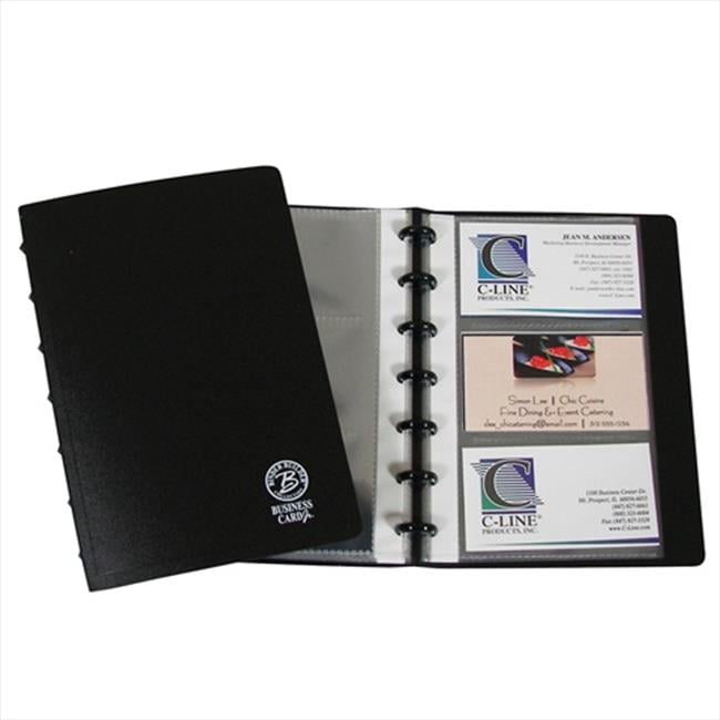 CLine Products 71531BNDL3EA Binder Builder Business Card Holder Junior Black with 15 Pages