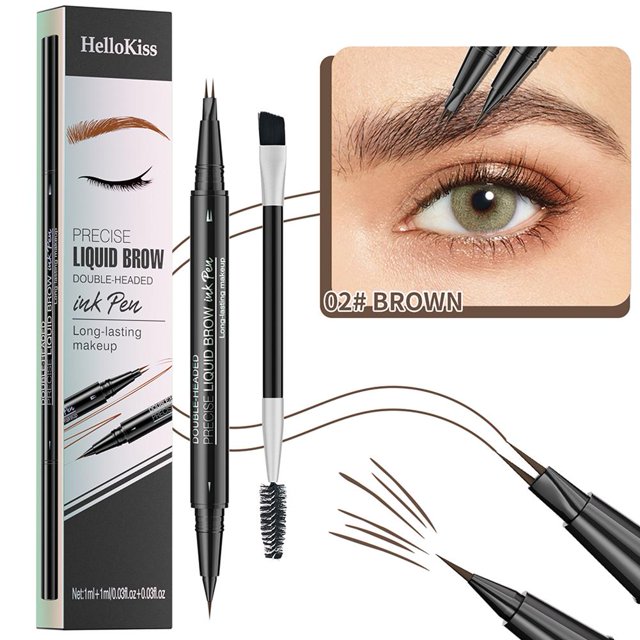 SharkTRUE Dual-Ended Eyebrow Pencil With Brush, Waterproof Long-Lasting Makeup
