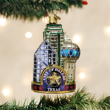 Old City Park Dallas Christmas Old World Christmas City of Dallas Texas Glass Tree Ornament 20084 FREE BOX New ()